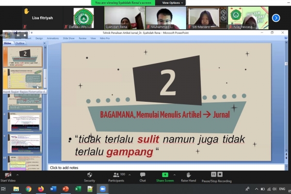 Prodi PAI PPs IIQ Jakarta Laksanakan Coaching Clinic Penulisan dan Publikasi Artikel Jurnal Bereputasi