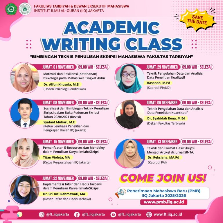 Tingkatkan Kualitas Skripsi, Fakultas Tarbiyah Gelar Kegiatan Gelar Academic Writing Class Bagi Mahasiswa Akhir